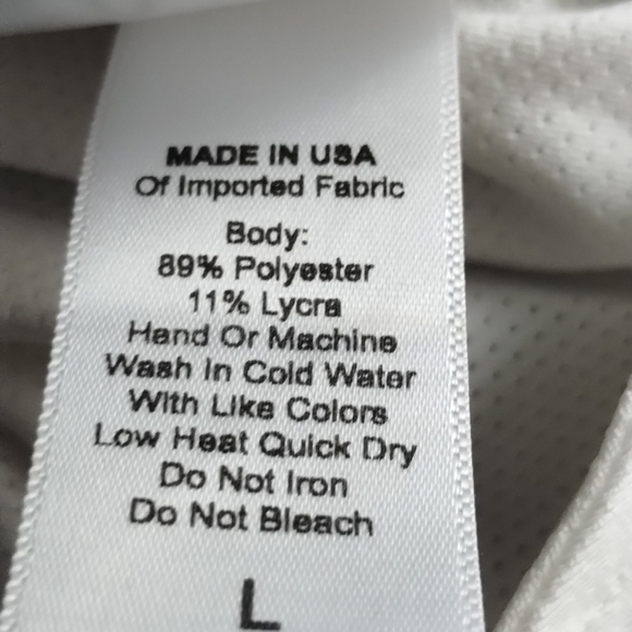 Bombshell Mesh Tee White with Black Logo & Side Tie - Picture 10 of 11